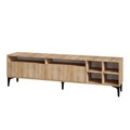 Comoda TV, Emerald, Eva, 180 x 52 x 35 cm, pal melaminat, stejar