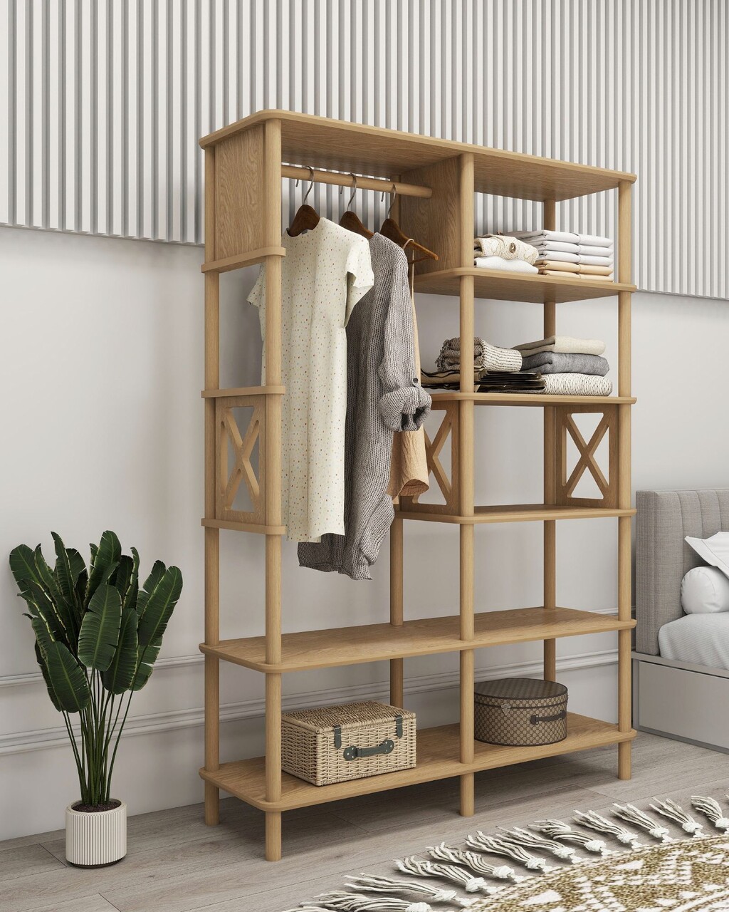 Dulap pentru haine Hanah Home Lusso 120x175x38 cm Stejar