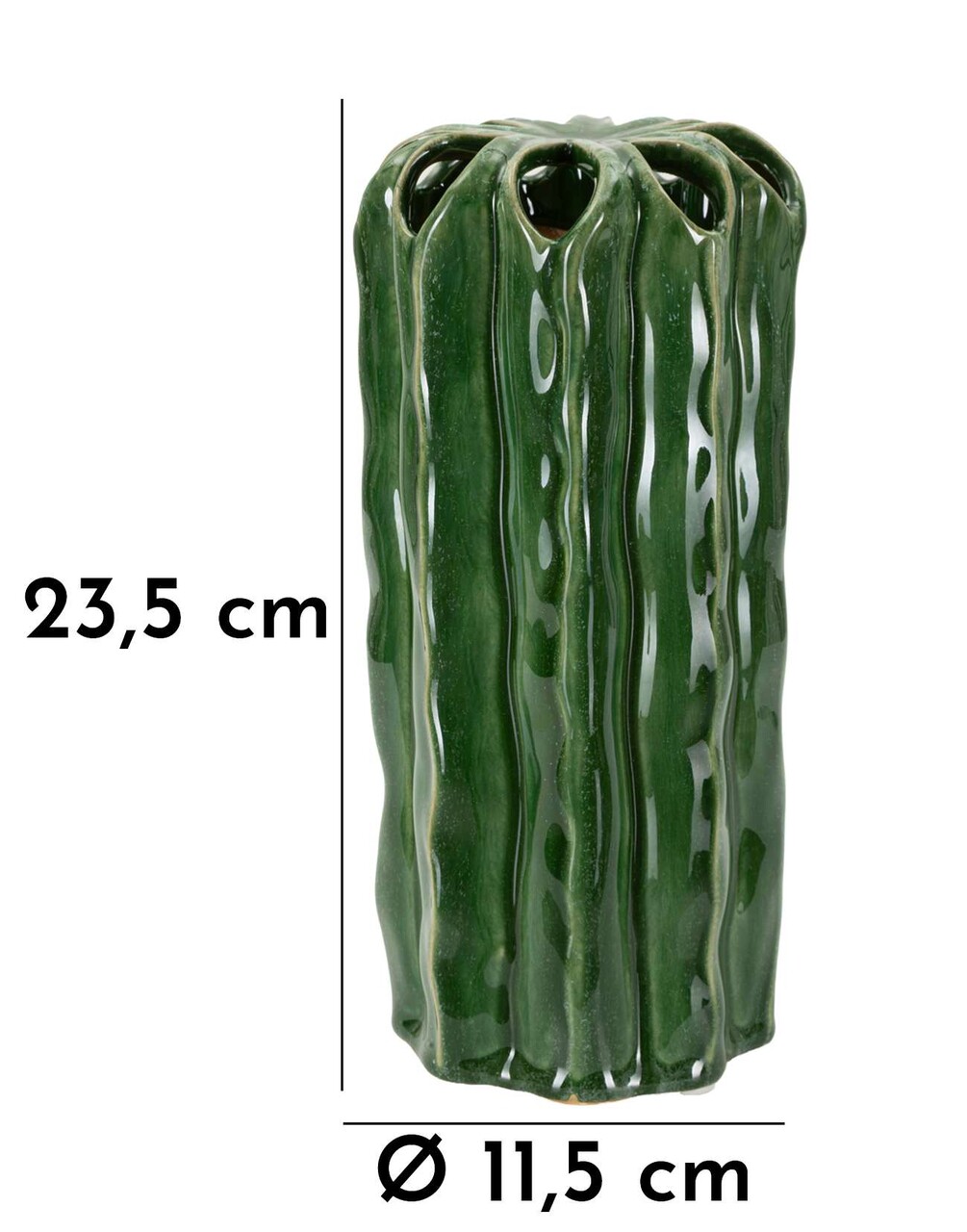Vaza decorativa Tall Cactus, Mauro Ferretti, 11.5x23.5 cm, ceramica, verde - 1 | YEO