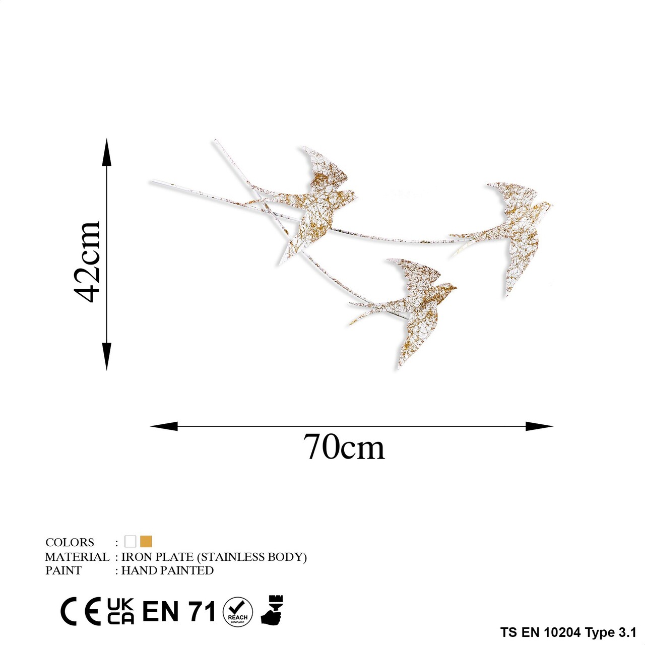 Decoratiune de perete, Wallow 6, Dimensiune: 42 x 70 cm, Multicolor - view 7