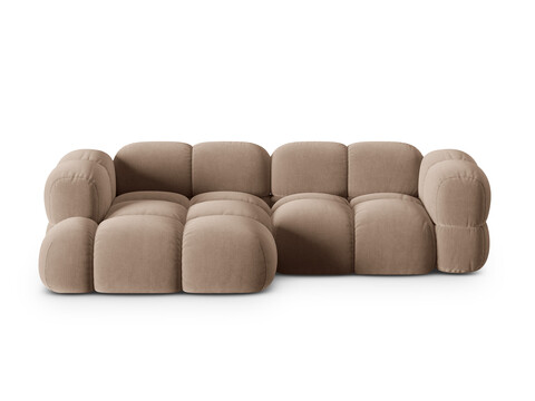 Coltar stanga 3 locuri, Loretto, Cosmopolitan Design, 250x147x68 cm, catifea, bej inchis