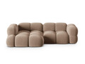 Coltar stanga 3 locuri, Loretto, Cosmopolitan Design, 250x147x68 cm, catifea, bej inchis