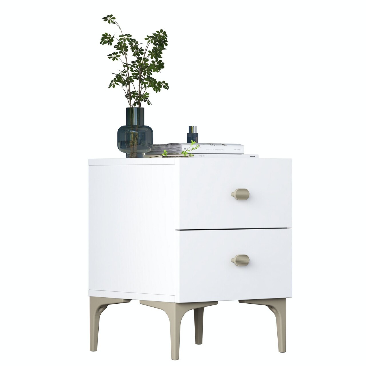 Noptiera, Hanah Home, BD110, 39.6x53.7x37.5 cm, PAL melaminat, Alb - view 8