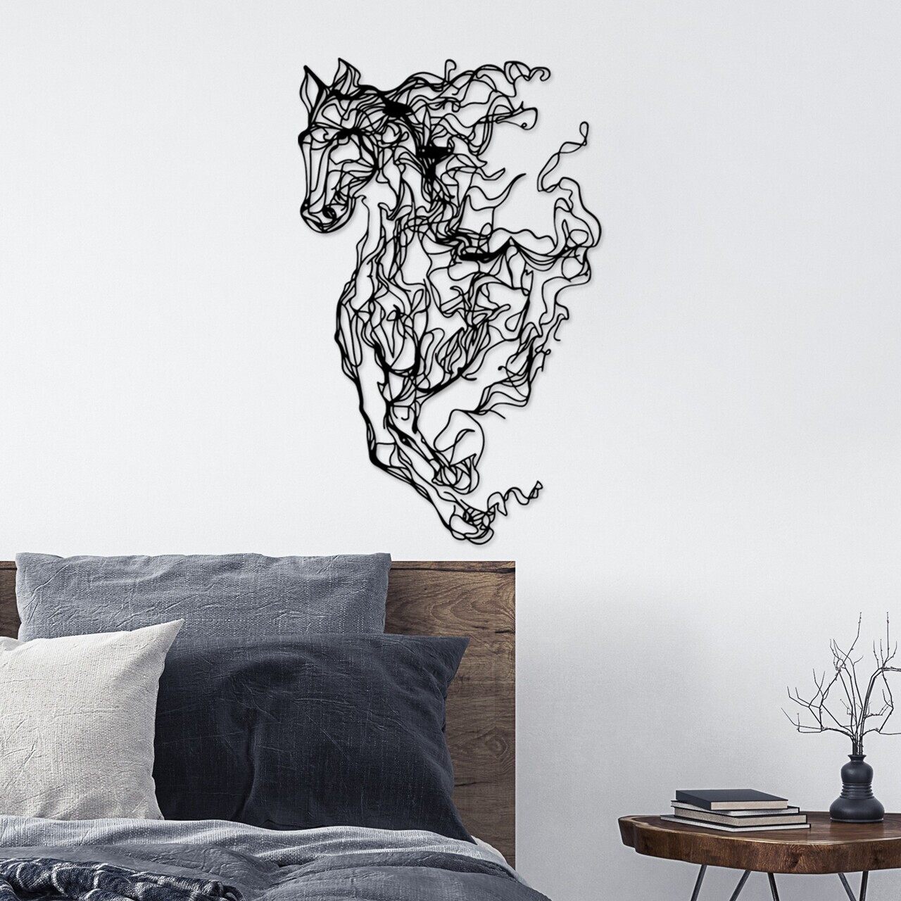 Decoratiune de perete, Cavallo-1, Metal, (Grosime: 1,5 mm), Negru — imaginea 3