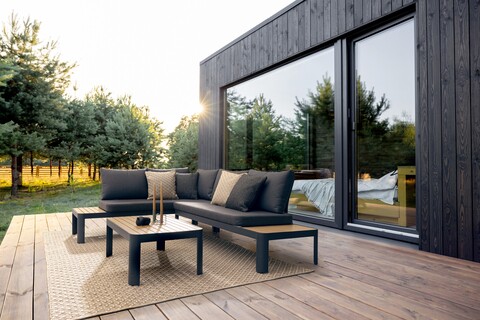 Set mobilier pentru gradina/terasa 3 piese Narelle, Bizzotto, aluminiu/ofelina