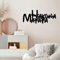 Decoratiune de perete, Hakuna Matata 5, Metal, Dimensiune: 66 x 1,5 x 27 cm, Negru