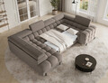 Coltar extensibil stanga 3 locuri ELTAP, LT-20ROY, Fectory, 346x205x93 cm, lemn/poliester, maro