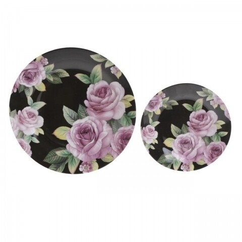 Set serviciu de prajituri 7 piese Flower InArt, Flower, portelan, multicolor