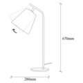 Lampa de masa, Alby, 527ABY2191, Metal, Negru / Vintage