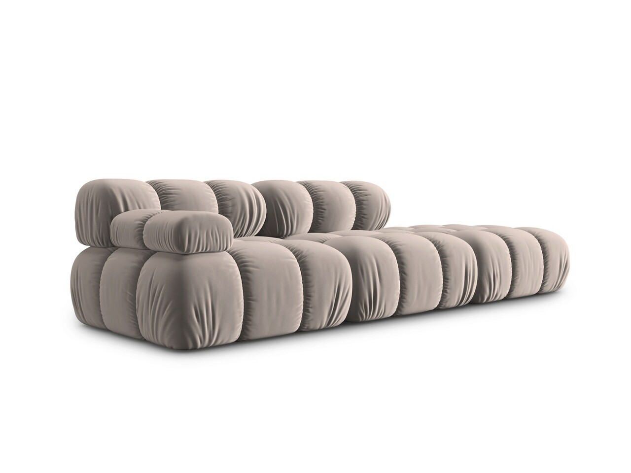 Canapea modulara dreapta 4 locuri, Bellis, Micadoni Home, BL, 282x94x63 cm, catifea, bej - 1 | YEO