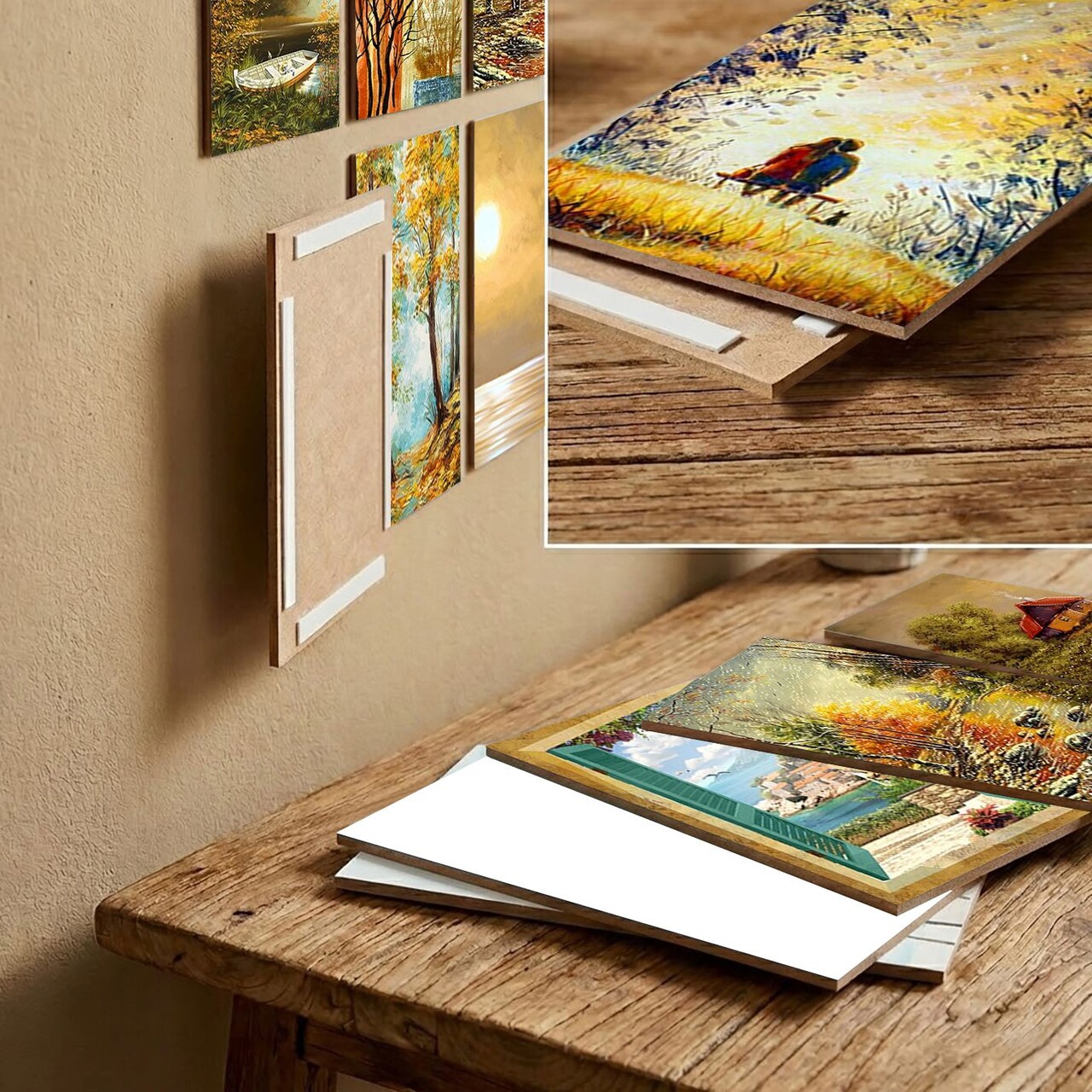 Set 12 tablouri decorative, 12MDF20YS, 20 x 15 cm, 12 piese, Multicolor - view 2