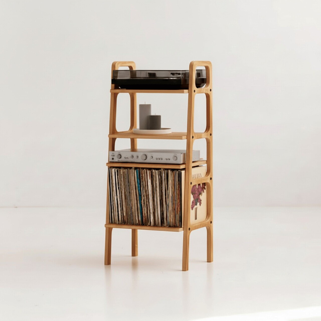 Suport pentru pick-up, Hanah Home, CPT4672-50, 50x90x40 cm, PLACAJ CARPEN, Maro — imaginea 3