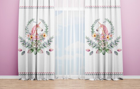 Set 2 draperii unicorn, oyo kids, 140x240 cm, poliester, multicolor