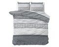 Lenjerie de pat pentru doua persoane, Satin Joan Anthracite, Royal Textile, 3 piese, bumbac satinat, gri