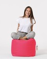 Taburet puf, Square Pouf, Ferndale, 45x45 cm, poliester impermeabil, roz