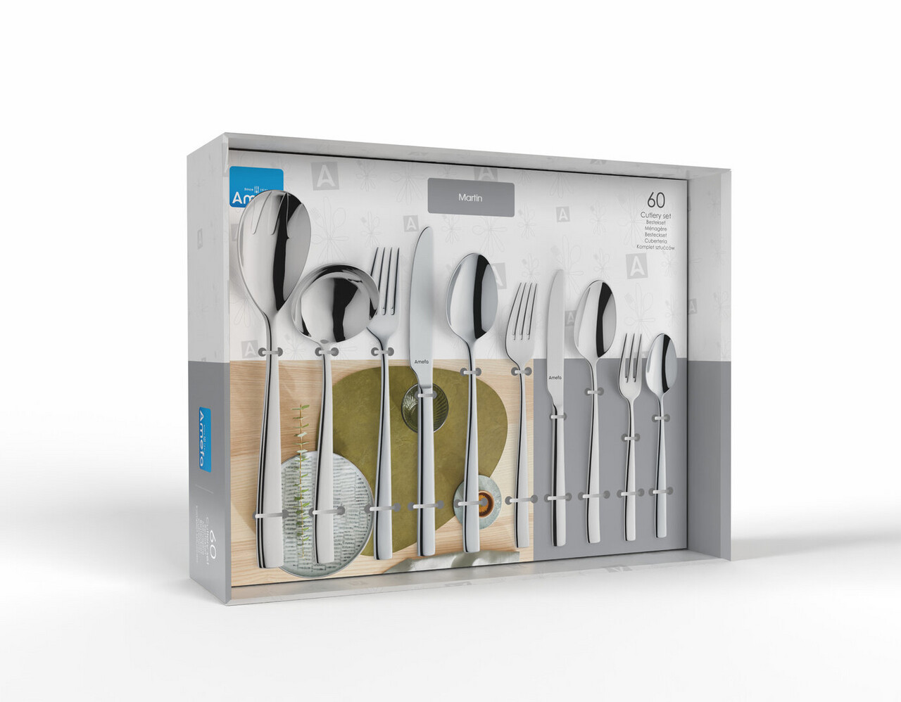 Set tacamuri 60 piese Amefa, Martin, inox 18/10, argintiu — imaginea 6