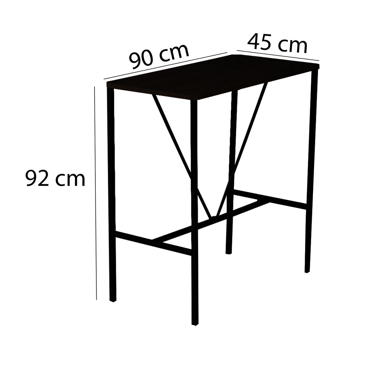 Set masa si 4 scaune de bar, Hanah Home, Nordic, Nuc / Negru - view 5
