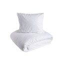 Lenjerie de pat King Size, Lyra, Homla, 3 piese, 200x220 cm, bumbac, alb