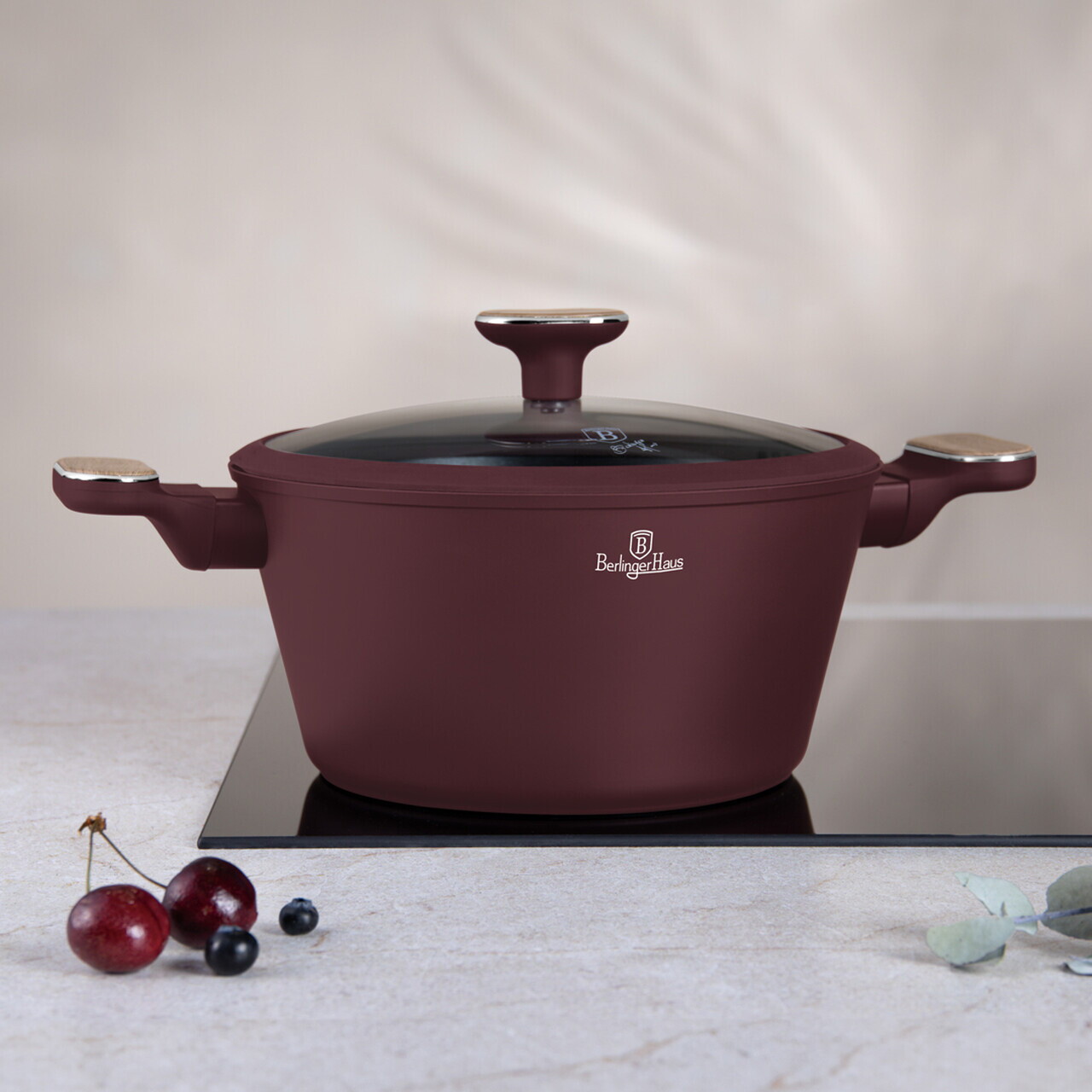 Set pentru gatit Berlinger Haus, Leonardo Nordic, 15 piese, aluminiu forjat, visiniu mat - imagine 18