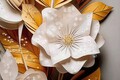 Tablou decorativ Flora M, Mauro Ferretti, 42x62 cm, metal/lemn de brad/canvas, multicolor