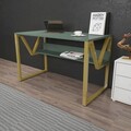 Birou, Zena Home, Lona, 120x72.8x60 cm, PAL, Verde