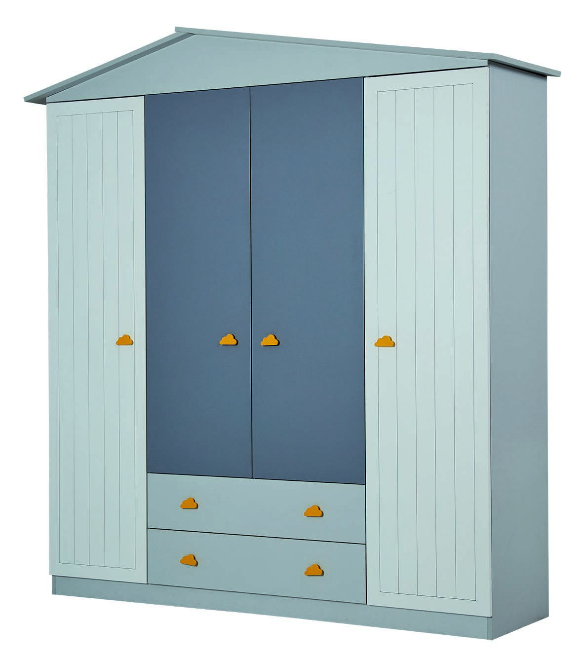 4 Door Wardrobe, Hanah Home, Ayder, 192x210x57 cm, PAL, Gri