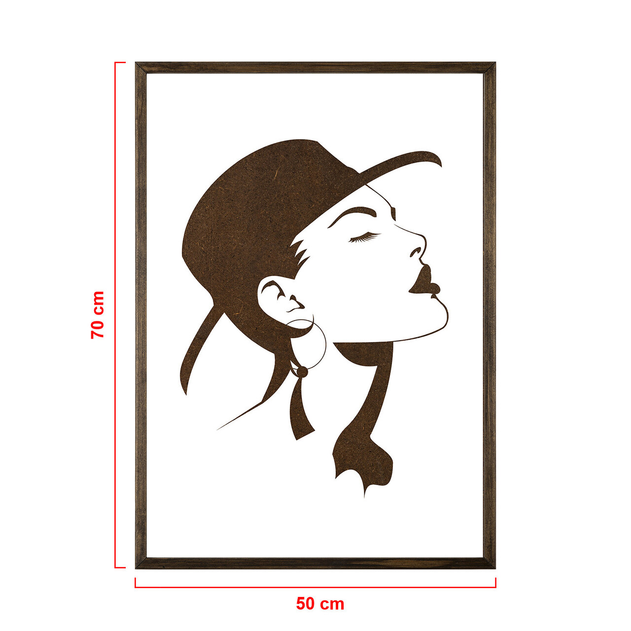 Tablou decorativ, TD077, Lemn, Desenat manual, Natural