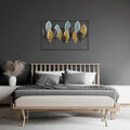 Decoratiune de perete, Sinuate, Metal, Dimensiune: 122 x 76 cm, Multicolor