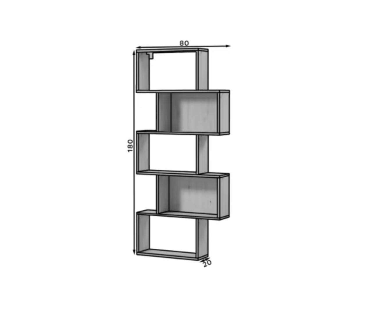 Raft de perete ELTAP, Sottis, 80x20x180 cm, PAL/PVC, alb
