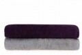 Set 2 prosoape de baie, Beverly Hills Polo Club, 70x140 cm, 100% bumbac, velvet/gri
