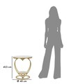 Masuta de cafea Heart, Mauro Ferretti, 40x45.5 cm, fier/marmura, auriu/alb
