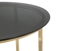 Masuta de cafea, Glam Round, Mauro Ferretti, 58x43 cm, otel/sticla, negru/auriu