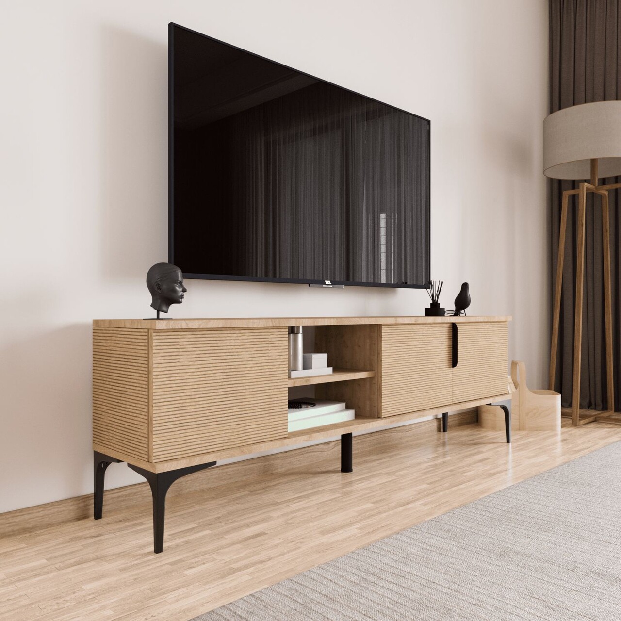 Comoda TV, Hanah Home, Tarz, 180x49x33 cm, Stejar - view 2