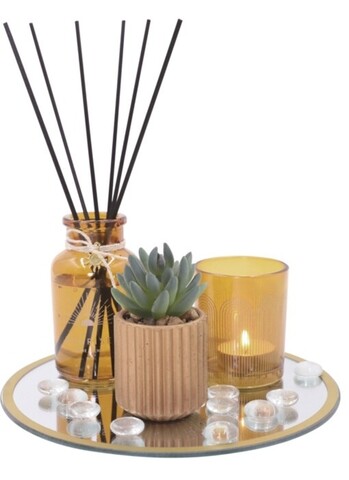 Set aromaterapie Sunrise, 6 piese, sticla, galben