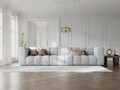 Canapea 5 locuri, Lupine, Micadoni Home, BL, 318x87x70 cm, poliester chenille, gri deschis