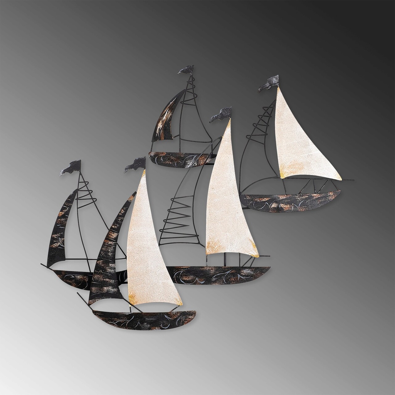 Decoratiune de perete, Kadırga, 90 x 74 x 8 cm, Multicolor - imagine 4