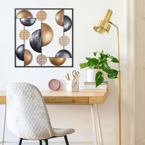 Decoratiune de perete, metal art my world, metal, dimensiune: 55 x 55 x 5 cm, multicolor