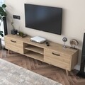 Comoda TV, Wren, A5 - 394, 180 x 48.3 x 35 cm, pal melaminat, nuc