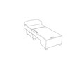 Fotoliu extensibil, Balcab Home, 825BLC4708, Lemn, Gri