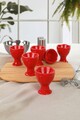 Set 6 suporturi pentru oua ST005106F506, Keramika, gresie, rosu