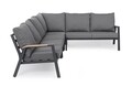 Set mobilier pentru gradina/terasa 4 piese Jacob, Bizzotto, tesatura ofelin/lemn de tec, gri carbune