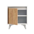 Noptiera, Mod Design, Piona, 45x52x40 cm, Stejar / Alb