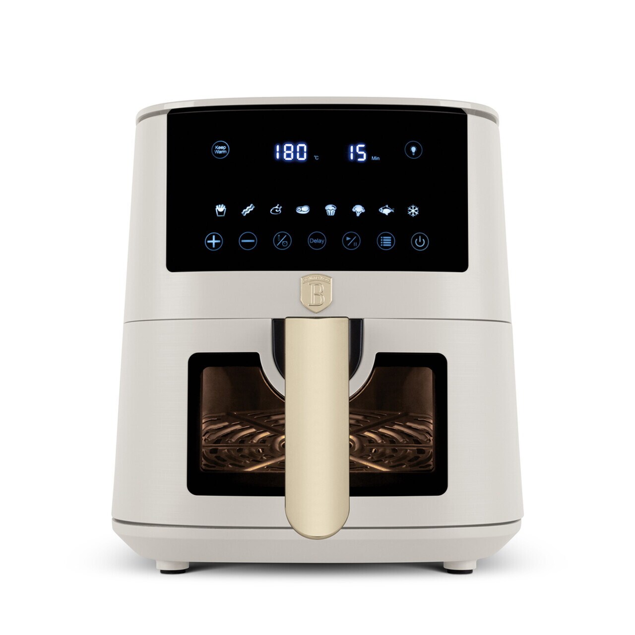 Friteuza cu aer cald si fereastra Berlinger Haus, Sahara, 5 L, 1400W, crem mat - imagine 5