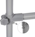 Suport dublu pentru umerase, Songmics, extensibil, mobil, 87-150x52x166 cm, max 70 kg, otel, gri