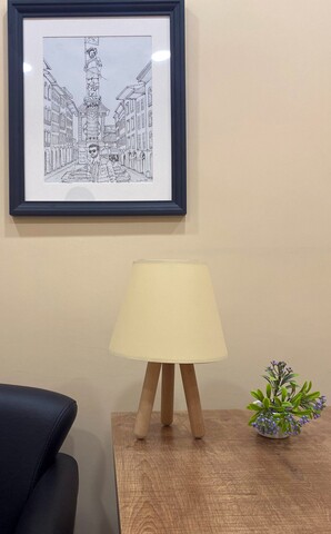 Lampa de masa, 203- K- Wood, FullHouse, 22 x 33 cm, 1 x E27, 60W, crem/natural