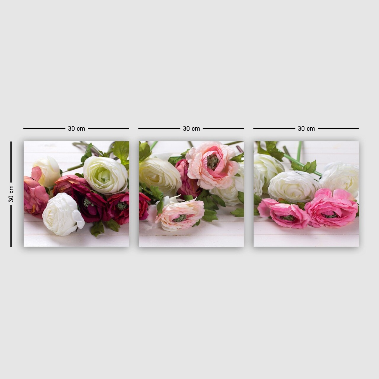 Set 3 tablouri decorative, P977100, Cadru: 100% LEMN (grosime: 3 cm), Multicolor - view 2