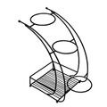 Decorative Jardiniere, SEH, 19x19x37 cm, Metal, Negru