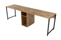 Birou, Nordure, Twin Study Desk, 240x74x60 cm, Pin Atlantic / Negru