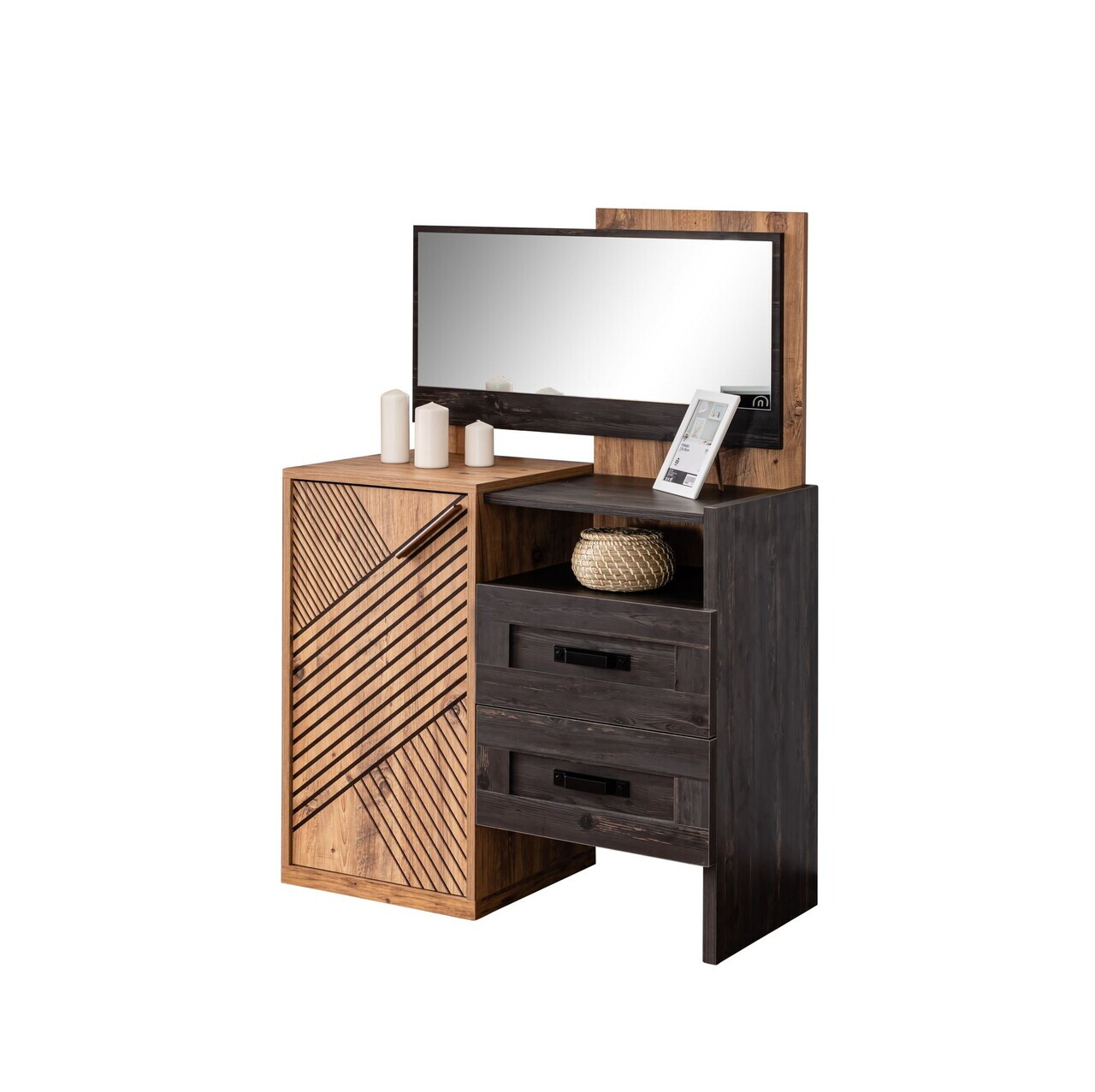 Dulap, Hanah Home, Antik, 94x132x94 cm, PAL, Antracit/Maro - view 2