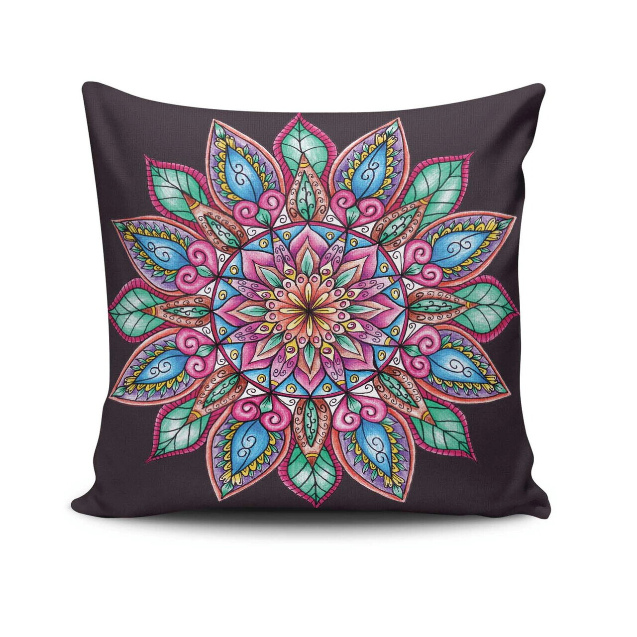 Husa de perna, MANDALA-14, 43x43 cm, Amestec bumbac, Multicolor — imaginea 3